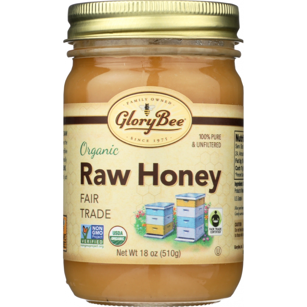 Raw Organic Fair Trade Honey, 18 oz