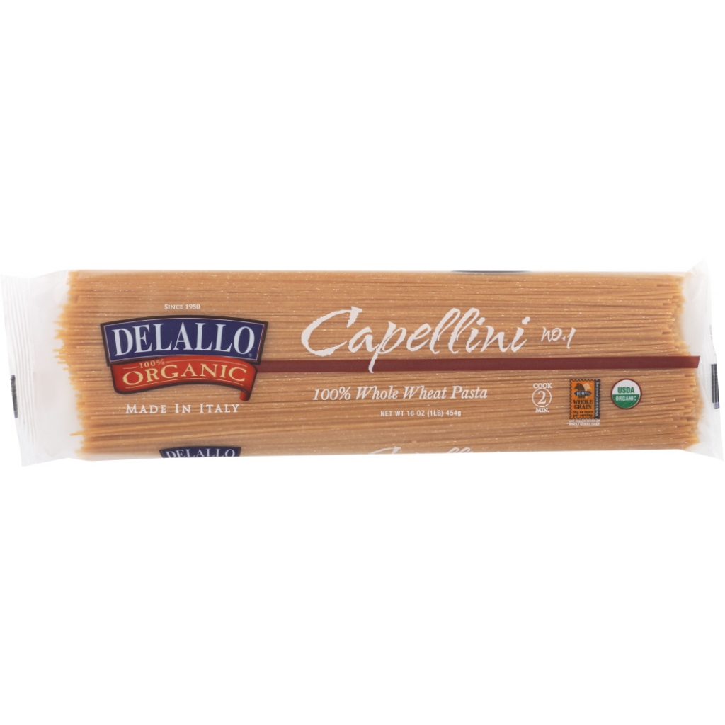 Organic Whole Wheat Capellini Pasta - 16 oz