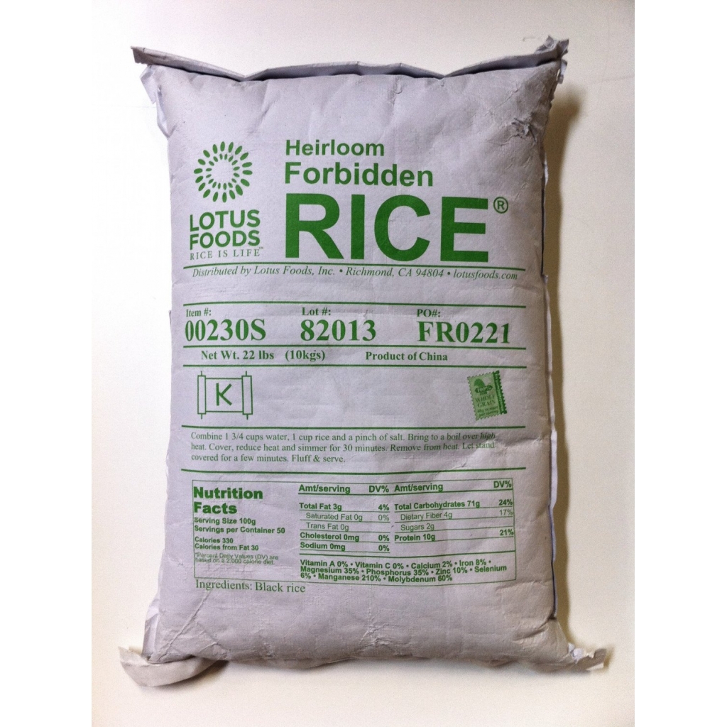 Lotus Foods Heirloom Forbidden Rice, 22-Pound Bag