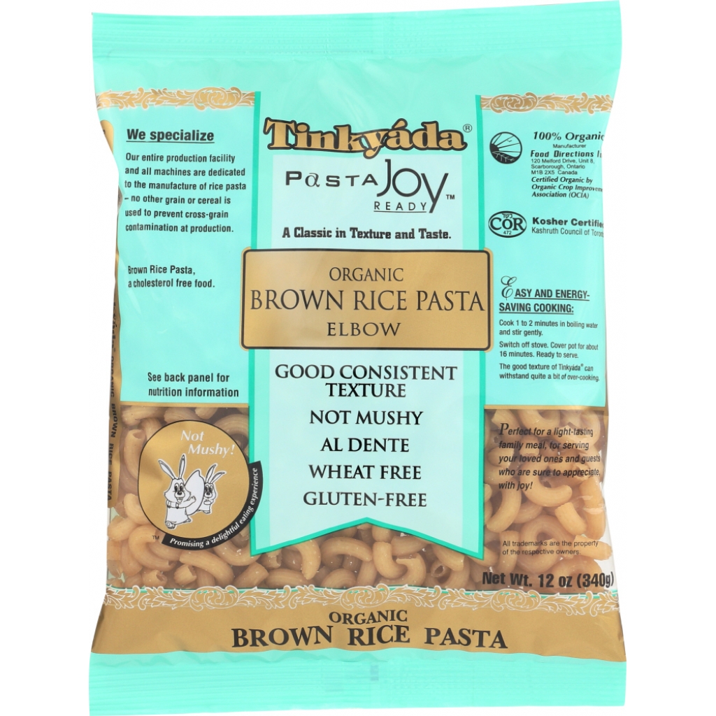 Organic Brown Rice Pasta Elbow, Gluten-Free Option