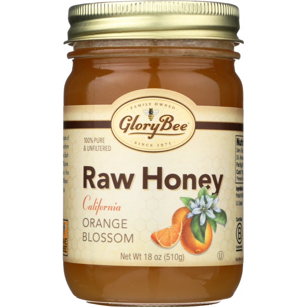 Raw Orange Blossom Honey Jar, 18 oz