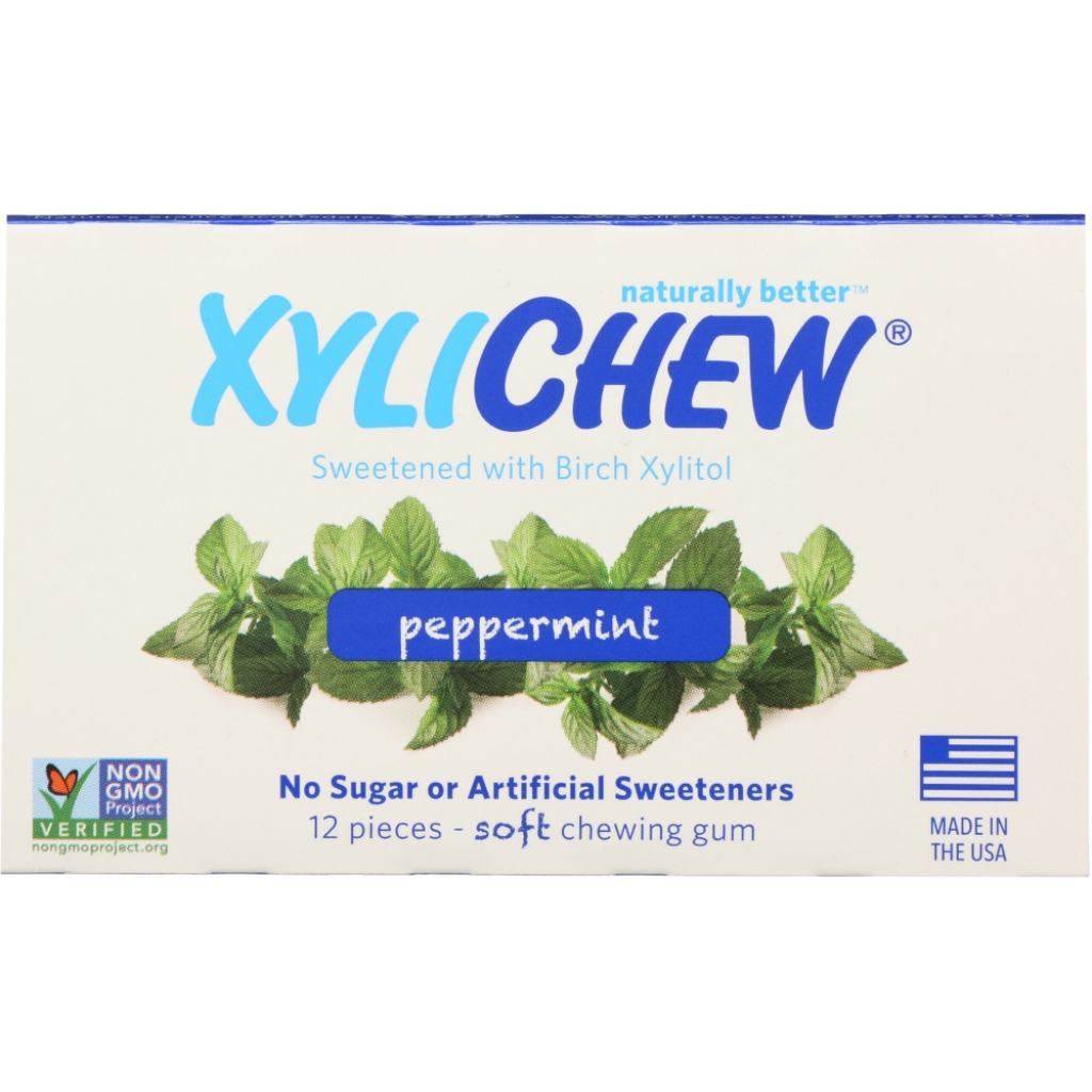 XyliChew Peppermint Gum, 12 pcs - Healthy Chewing