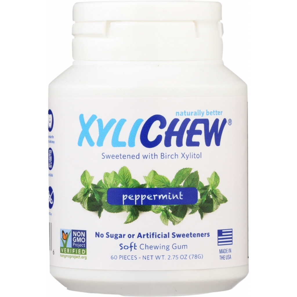 Xylichew Sugar-Free Peppermint Chewing Gum, 60 pc