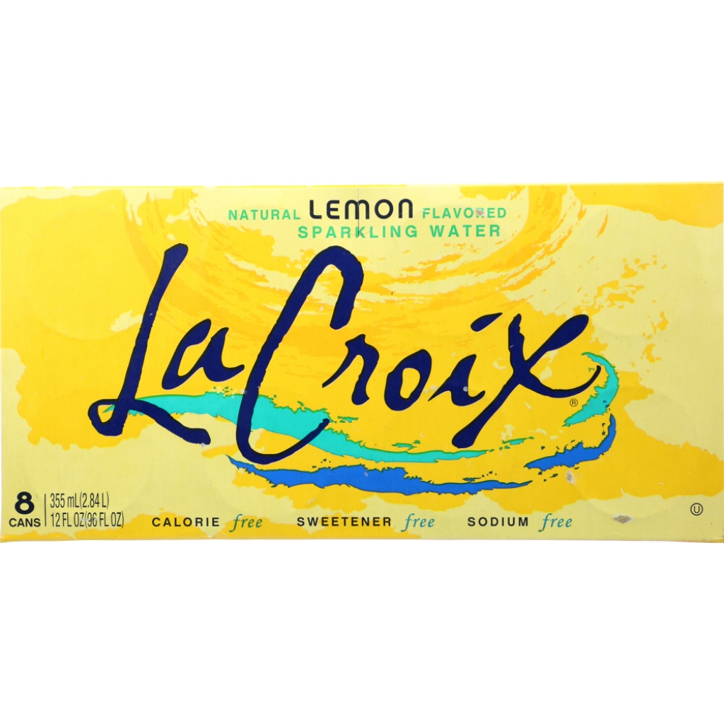 LaCroix Lemon Sparkling Water, 8 Pack, 96 oz