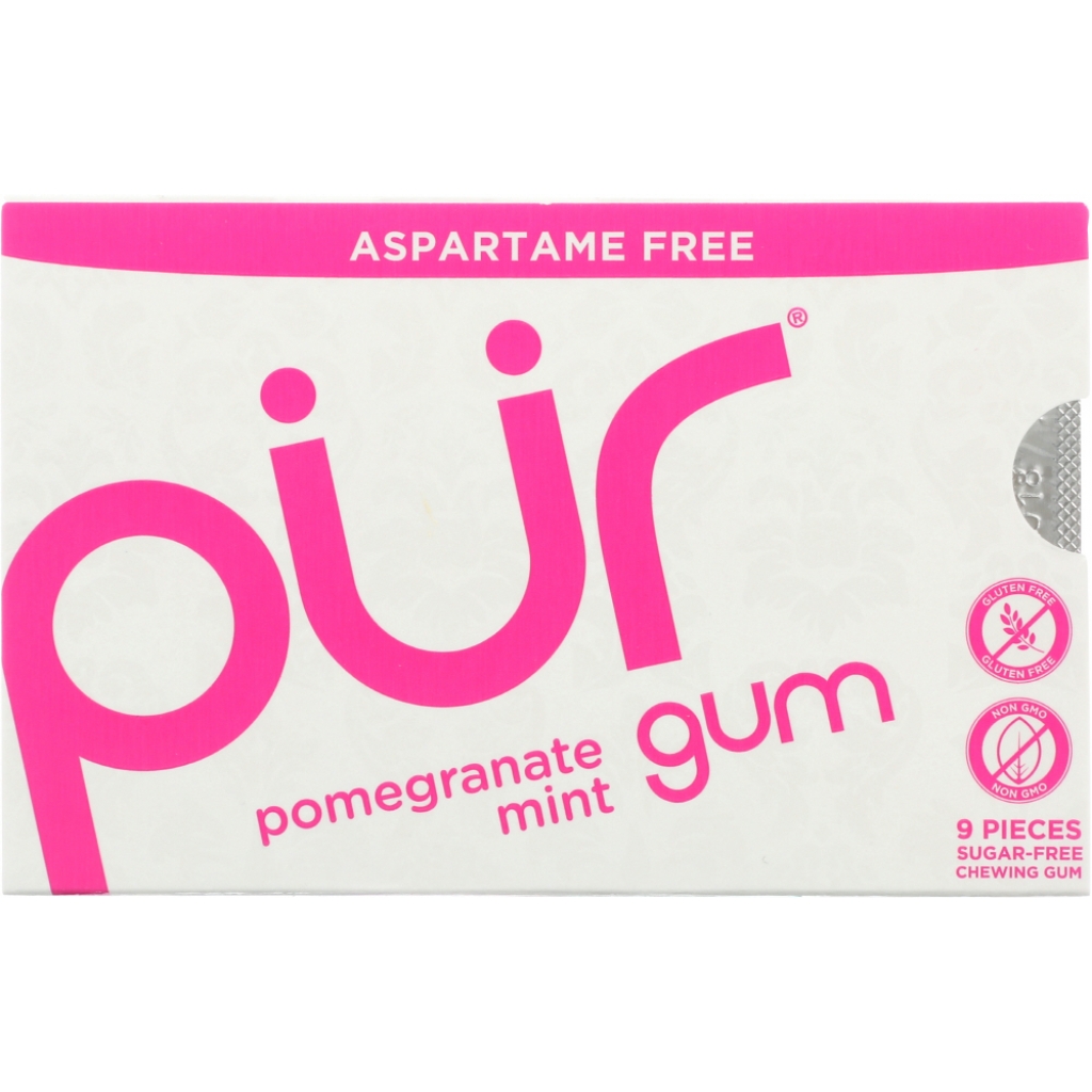 Aspartame-Free Pomegranate Mint Gum, 9 Pieces