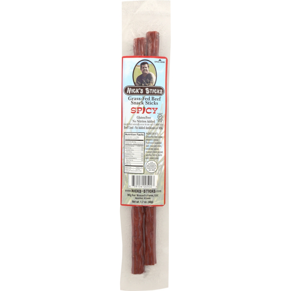 Grass-Fed Spicy Beef Snack Sticks - Savory Protein Snack