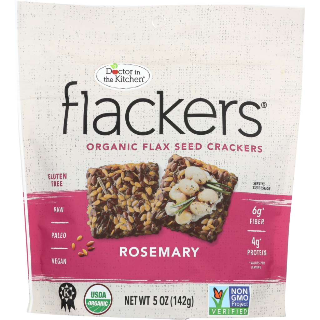 Flackers® Rosemary Flax Seed Crackers - Nutrient-Rich Snack