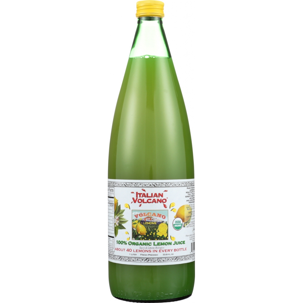 Italian Volcano Organic Lemon Juice, 33.8 oz (1 LT)