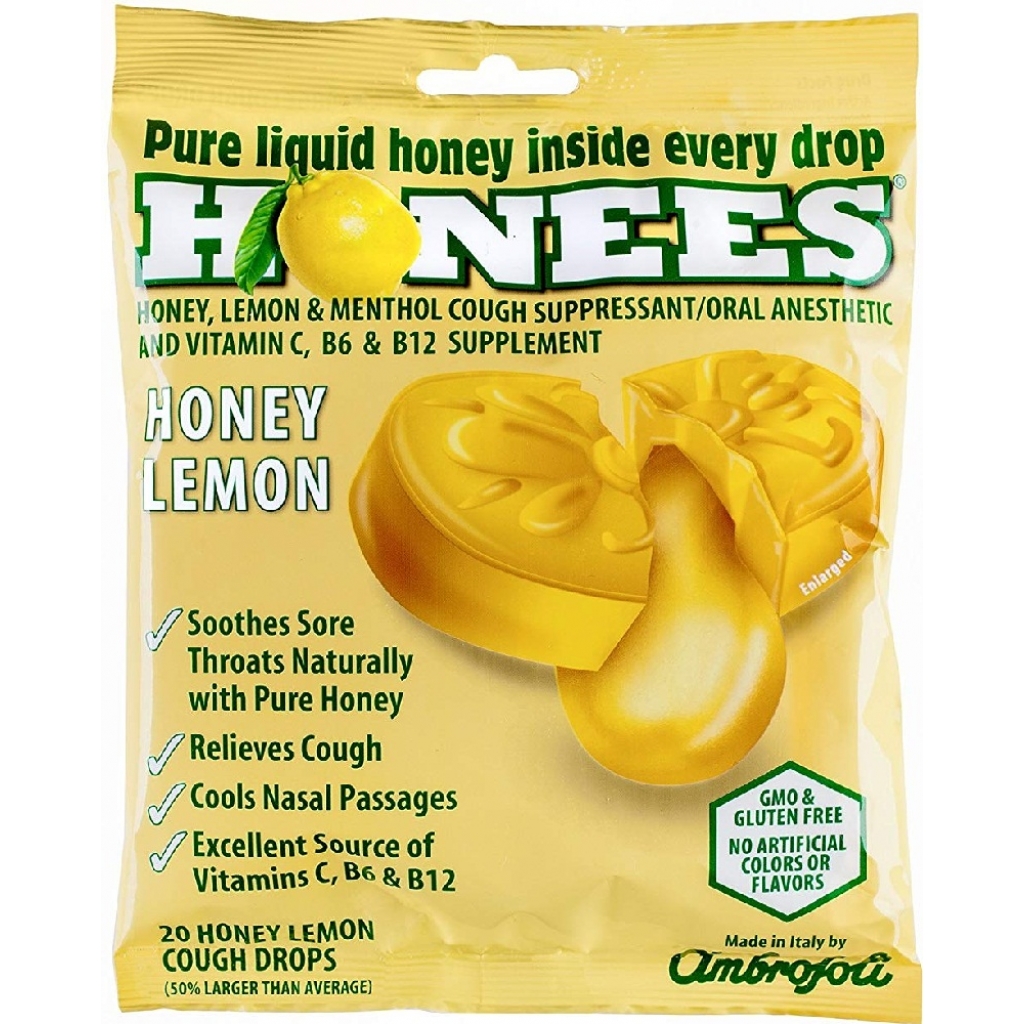 Honey Lemon Menthol Eucalyptus Drops - 20 Pieces