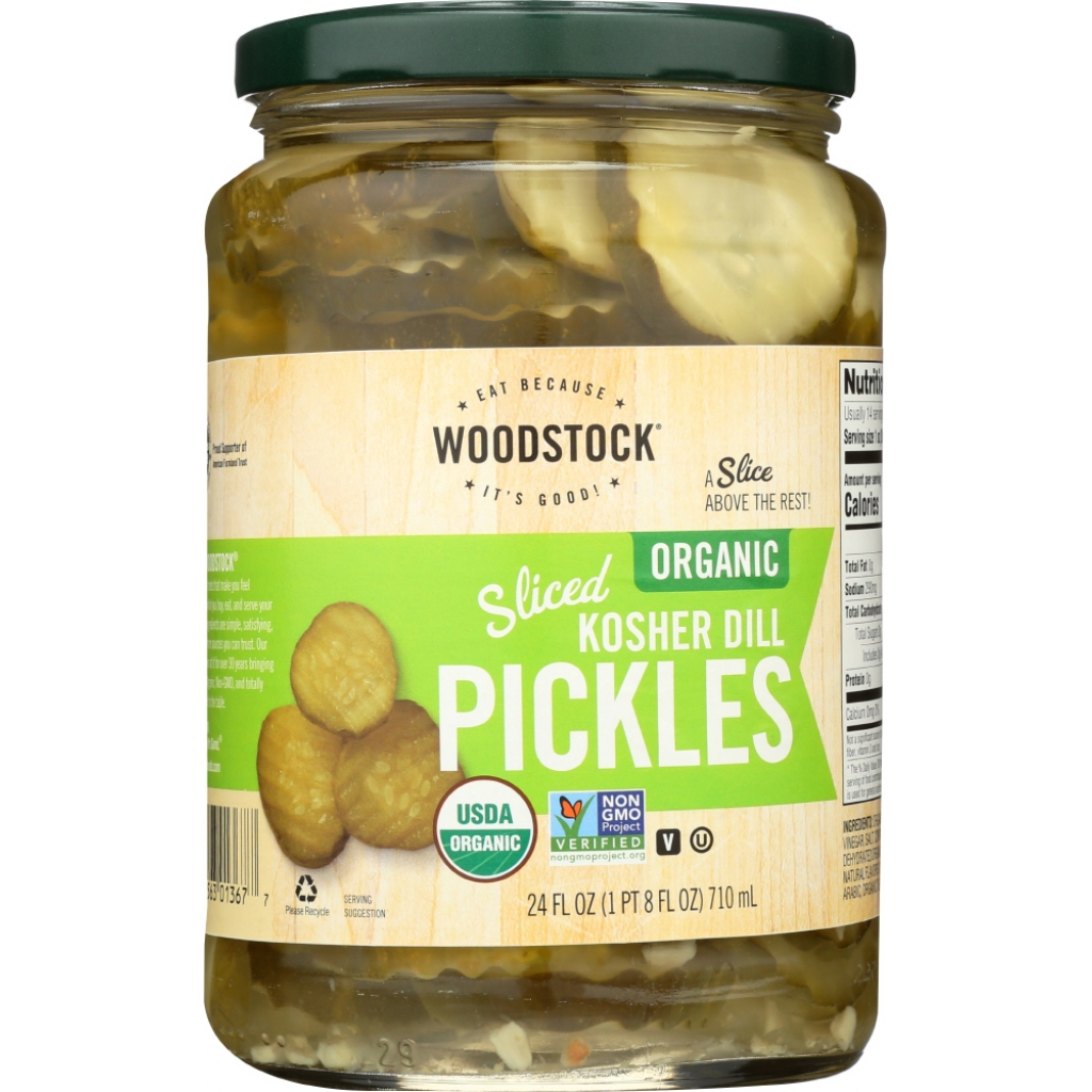 Organic Kosher Sliced Dill Pickles - 24 oz