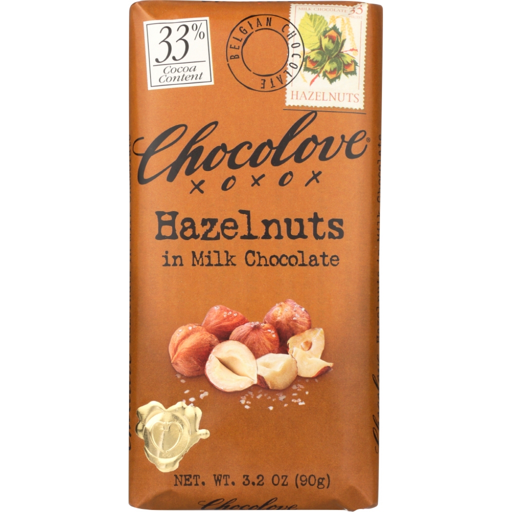 Hazelnuts in Milk Chocolate Bar, 3.2 oz