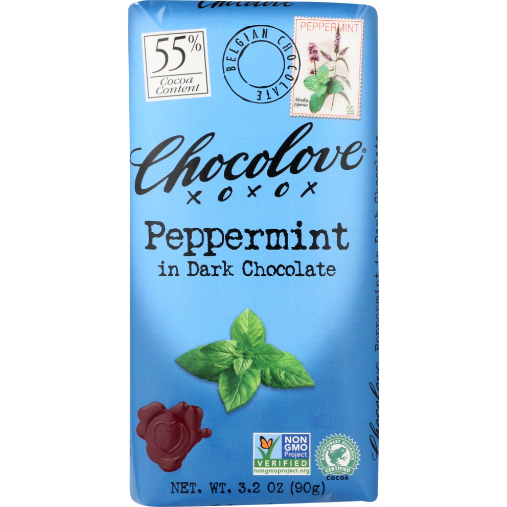 Chocolate Peppermint Dark Chocolate Bar, 3.2 oz