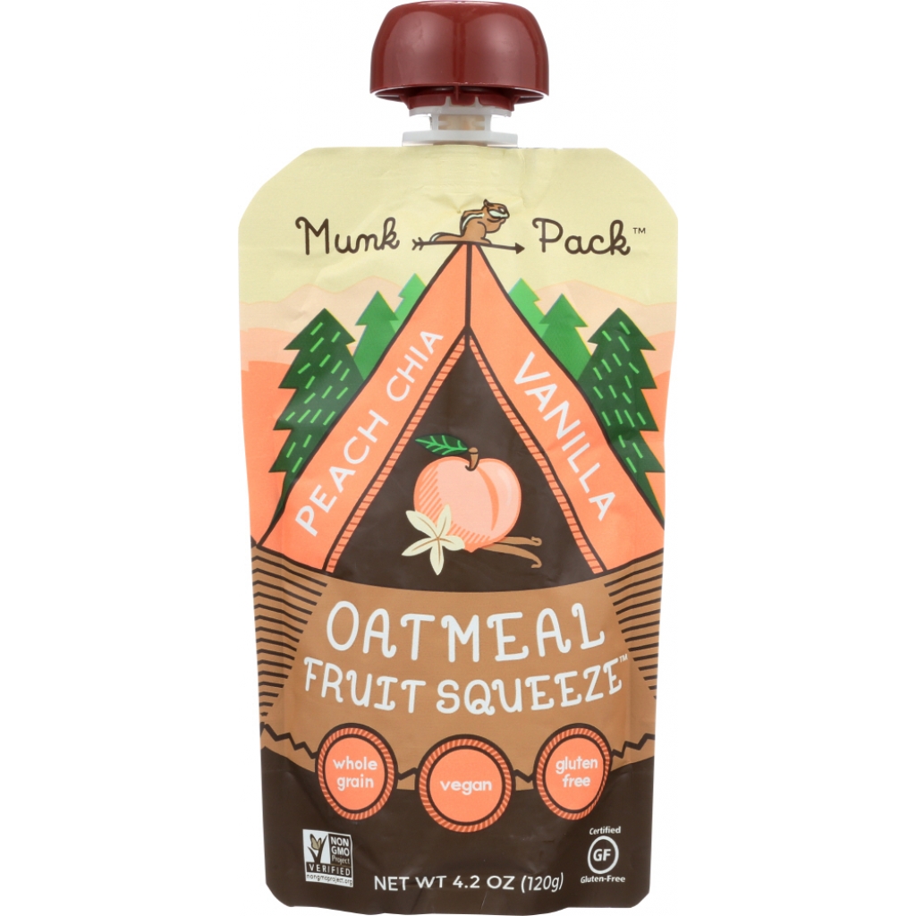 Peach Chia Vanilla Oatmeal Fruit Squeeze - On-the-Go Nutrition