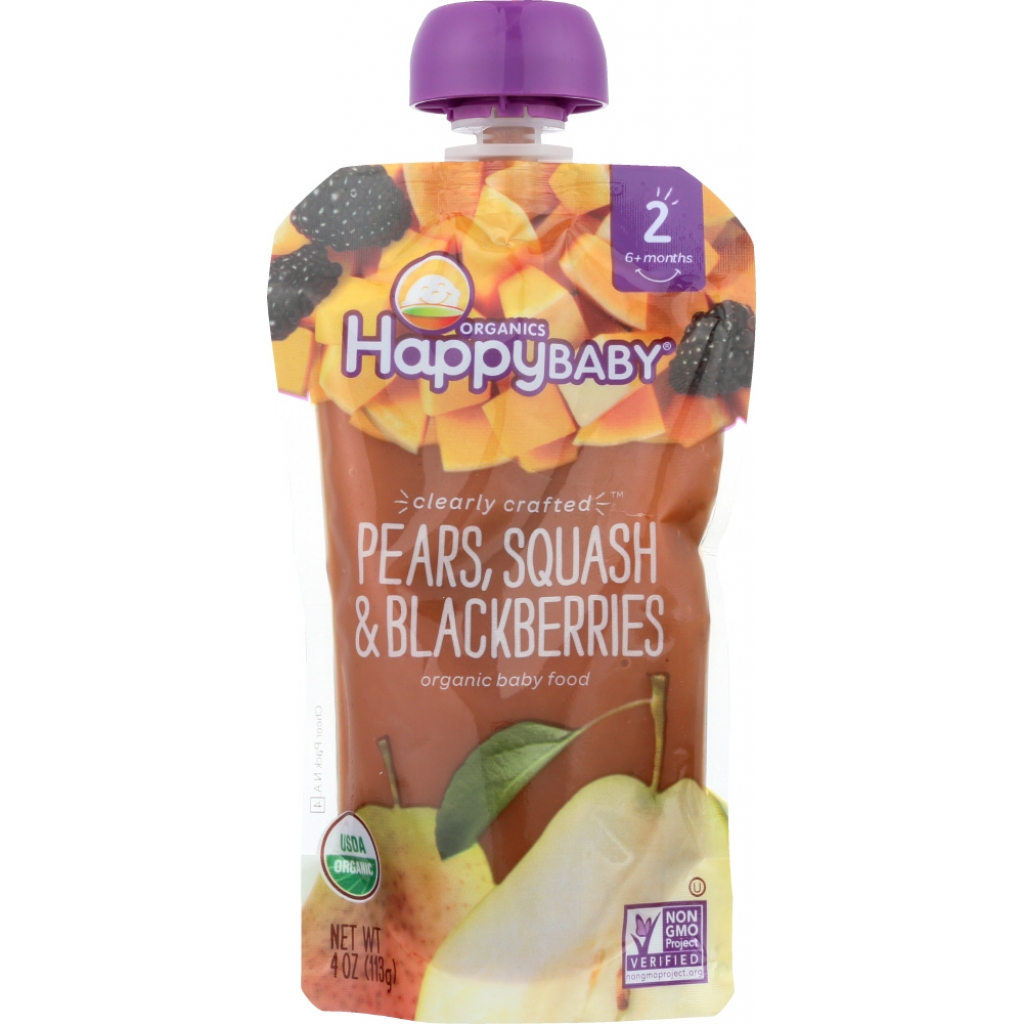 Organic Pear Squash Blackberry Puree, 4 oz