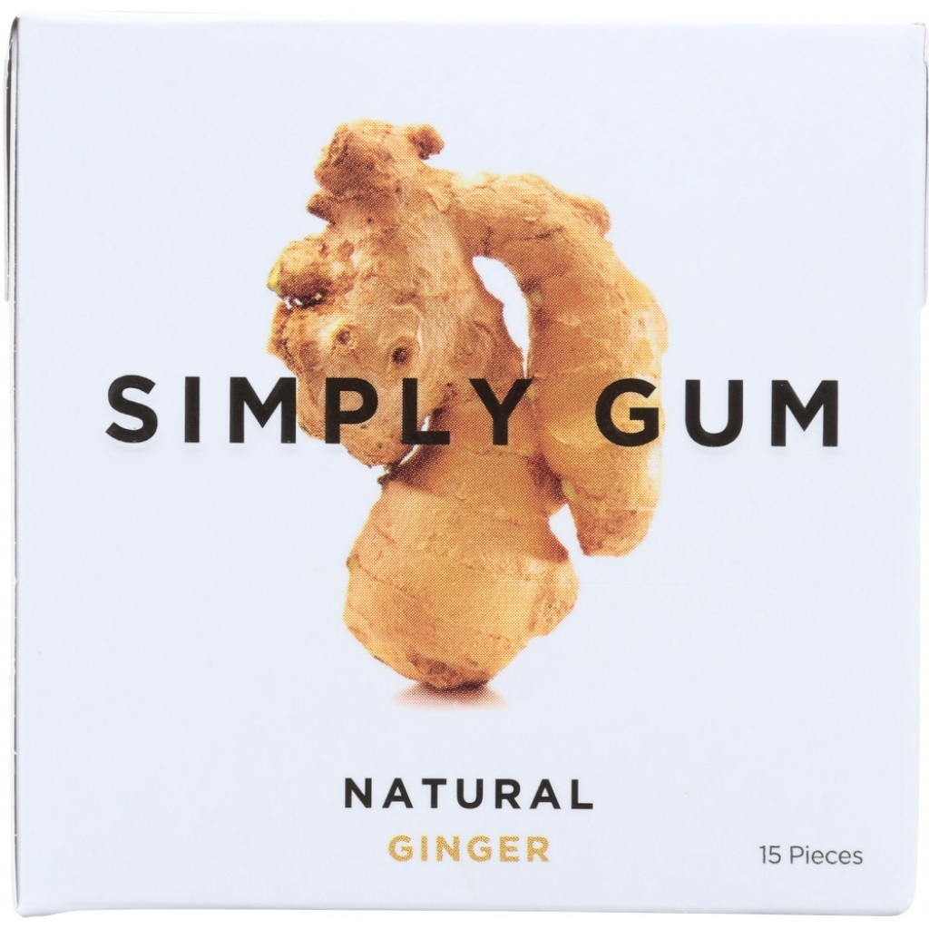 Natural Ginger Flavored Gum, 15 Pieces