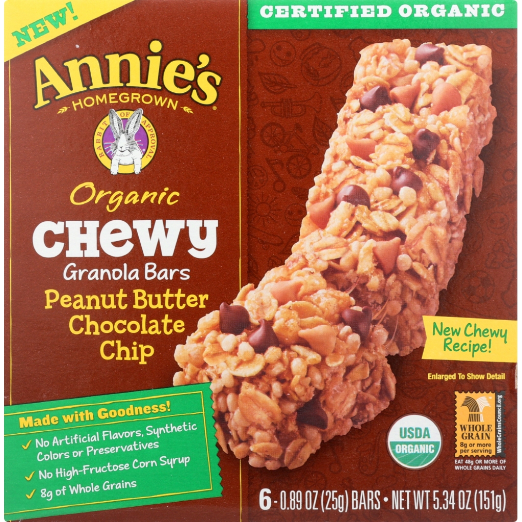 Peanut Butter Chocolate Chip Organic Chewy Granola Bars