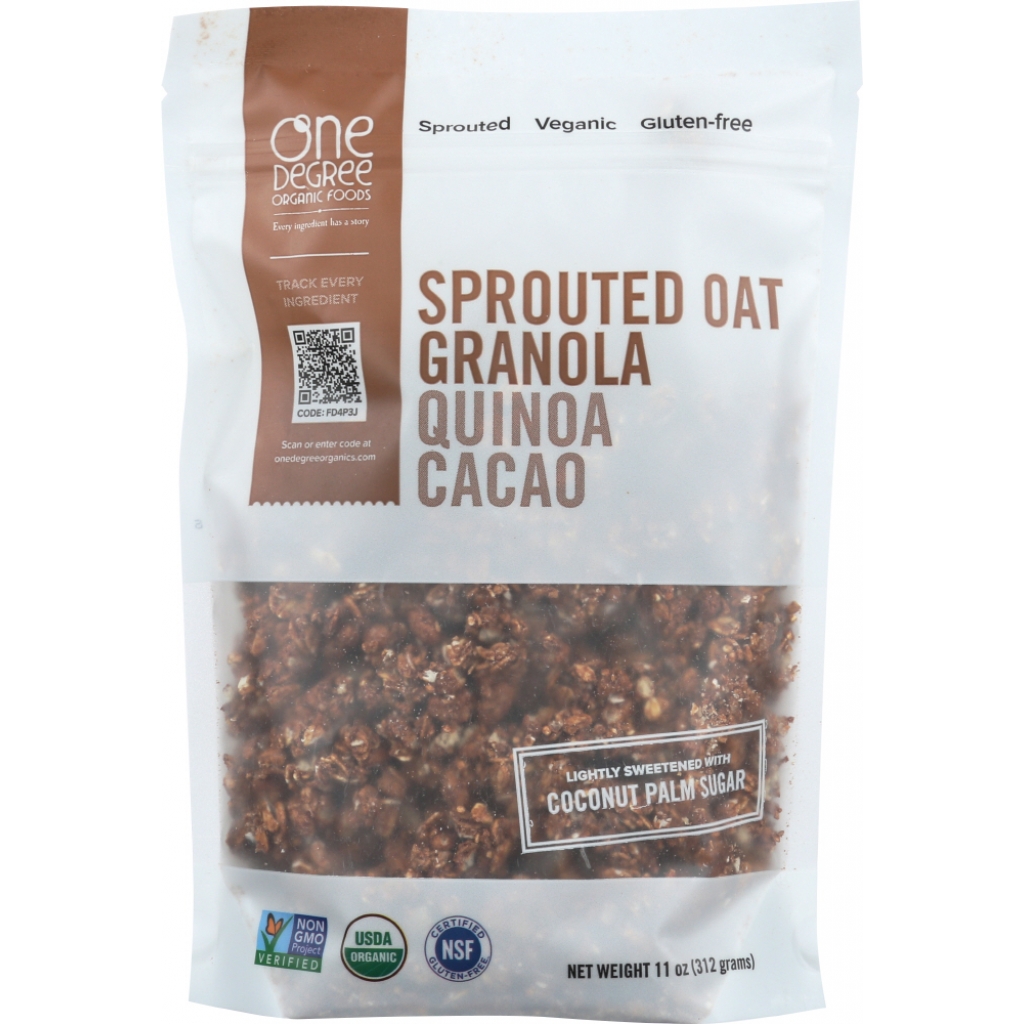 One Degree Sprouted Oat Granola Quinoa Cacao – 11 oz