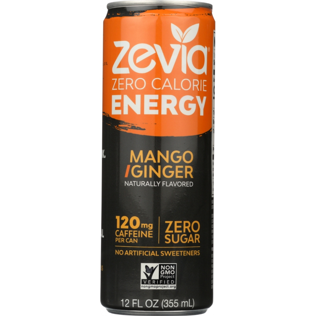 Zevia Energy Mango Ginger - 12 oz