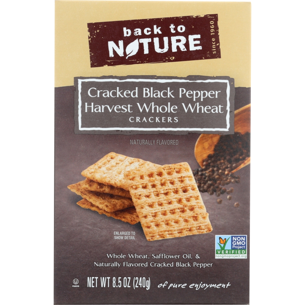 Whole Wheat Crackers with Cracked Black Pepper