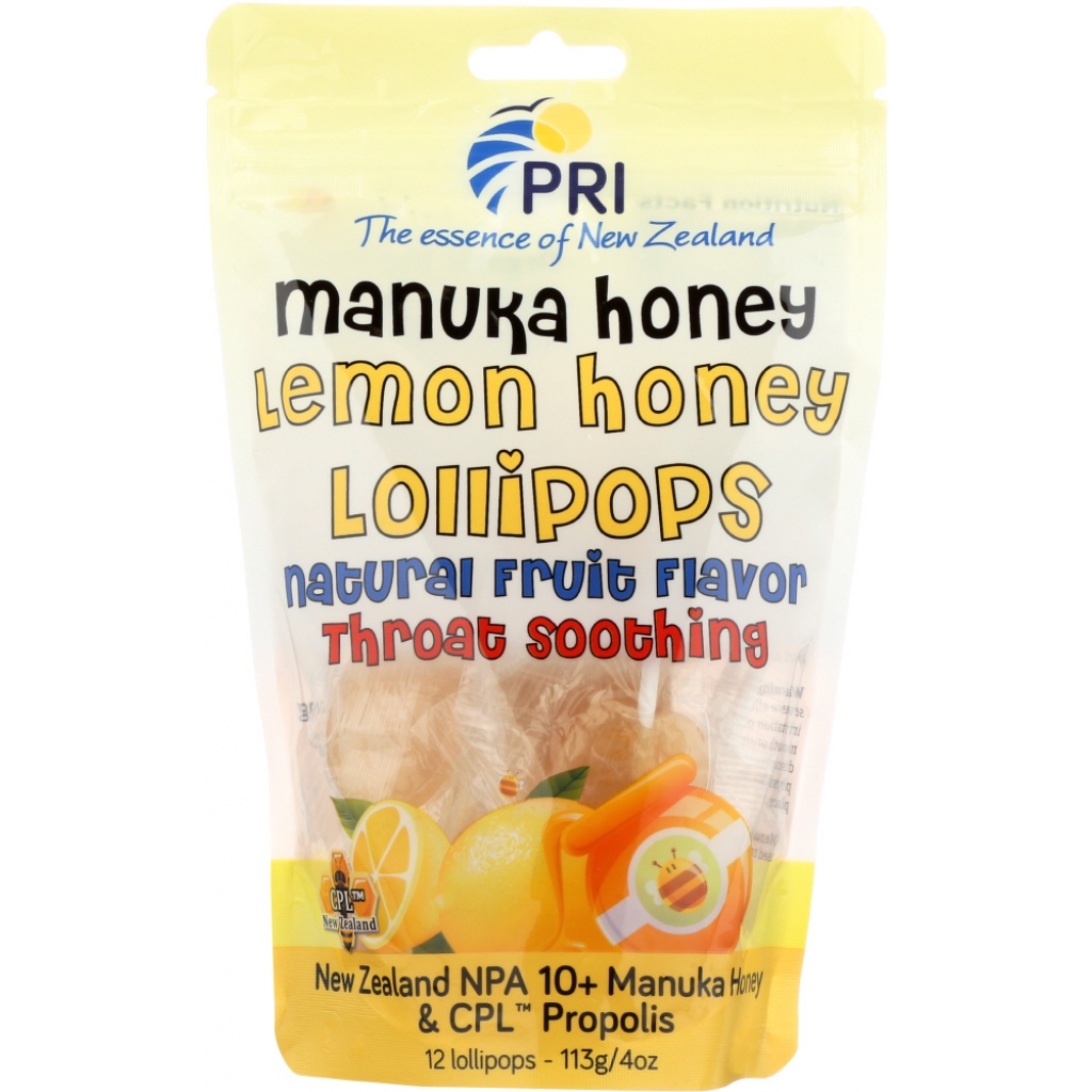 Lemon & Honey Throat Soothing Lollipops - 12 Count