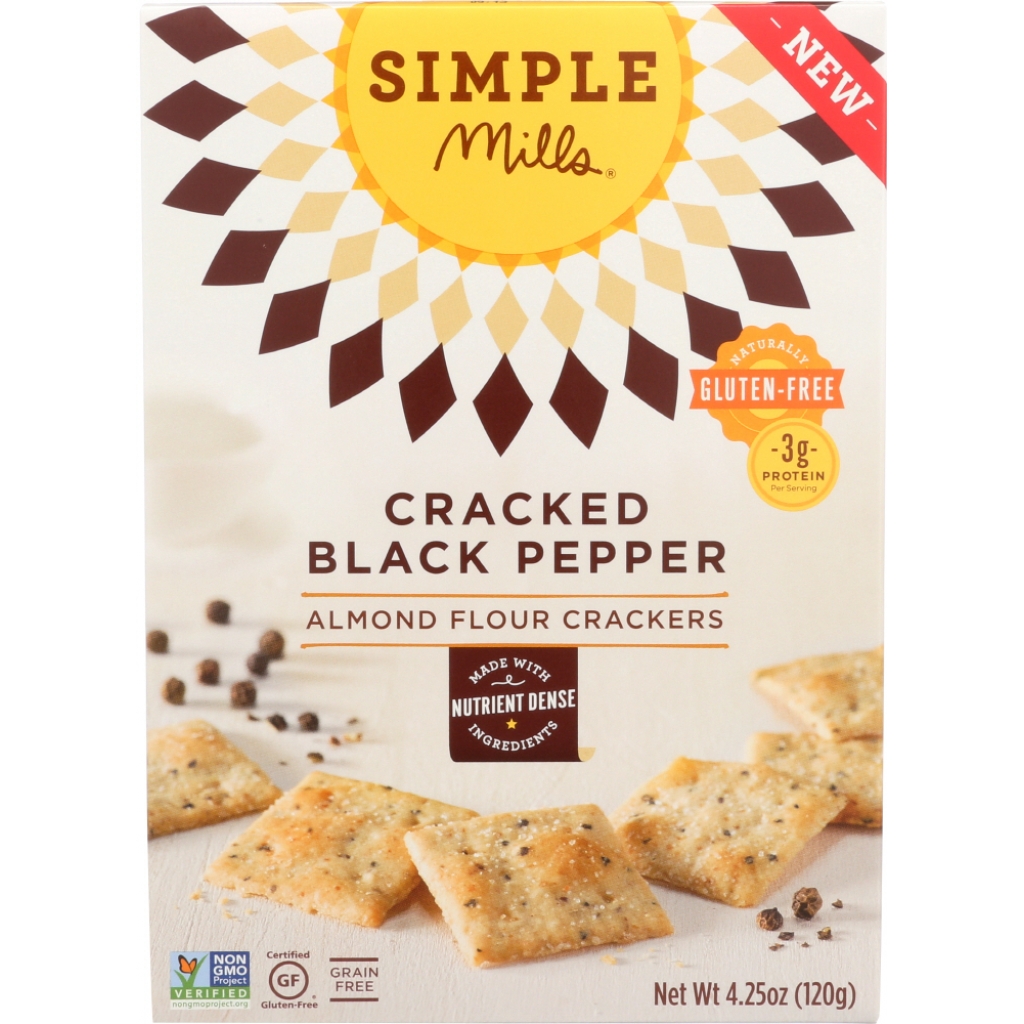 Cracked Black Pepper Almond Flour Crackers - 4.25 oz