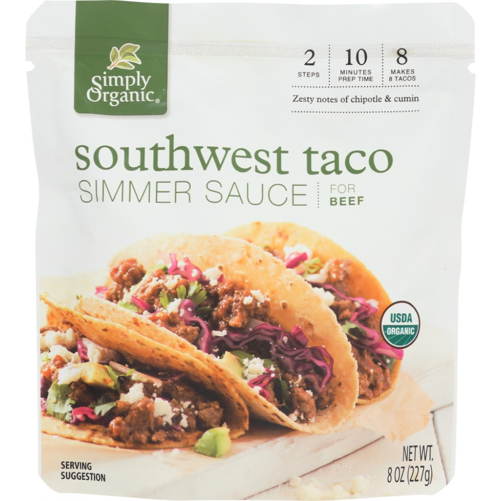 Organic Southwest Taco Simmer Sauce – 8 oz