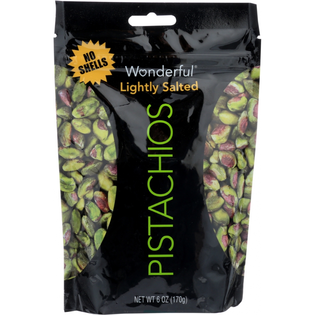 Premium Lightly Salted Pistachios - No Shells, 6 oz.