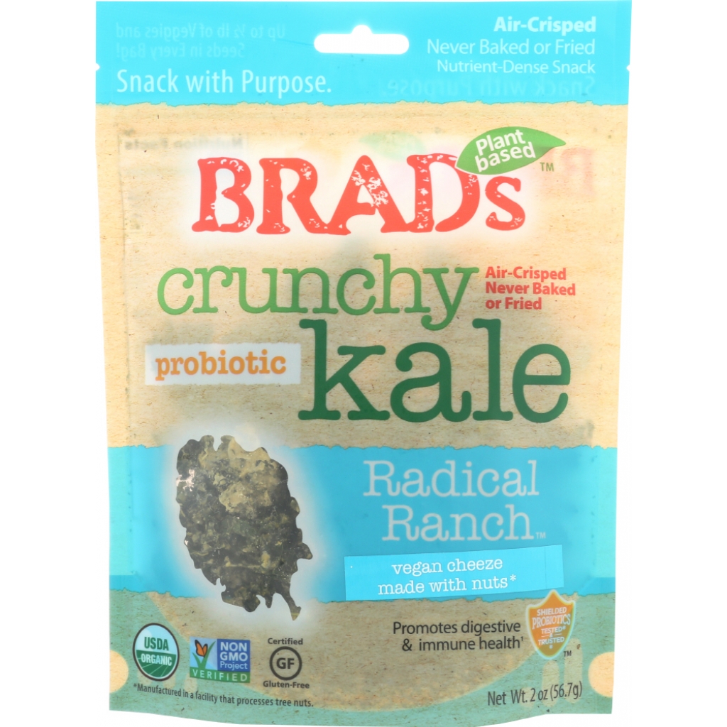 Crunchy Kale Radical Ranch with Probiotics - Healthy Snack, 2 oz