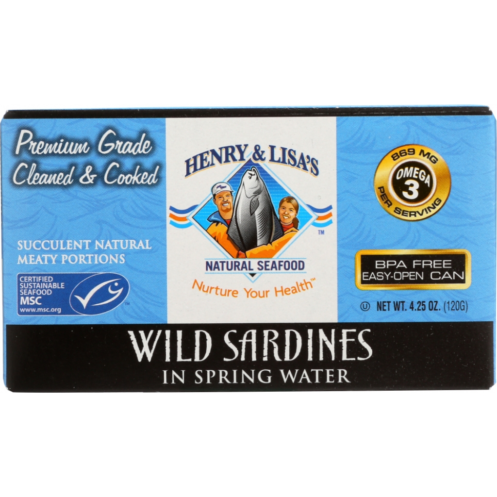 Natural Seafood Wild Sardines in Spring Water