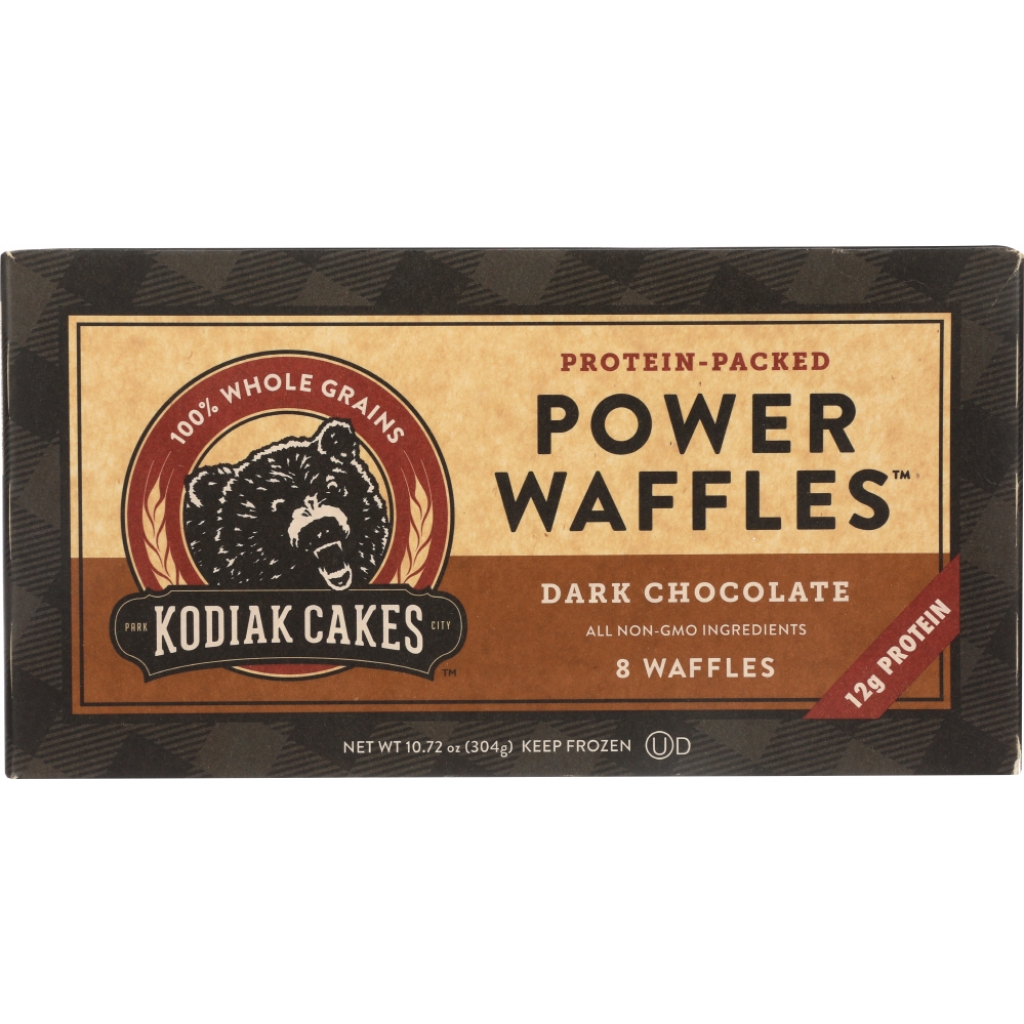 Kodiak Cakes Dark Chocolate Protein Waffles, Frozen, 10.72 oz