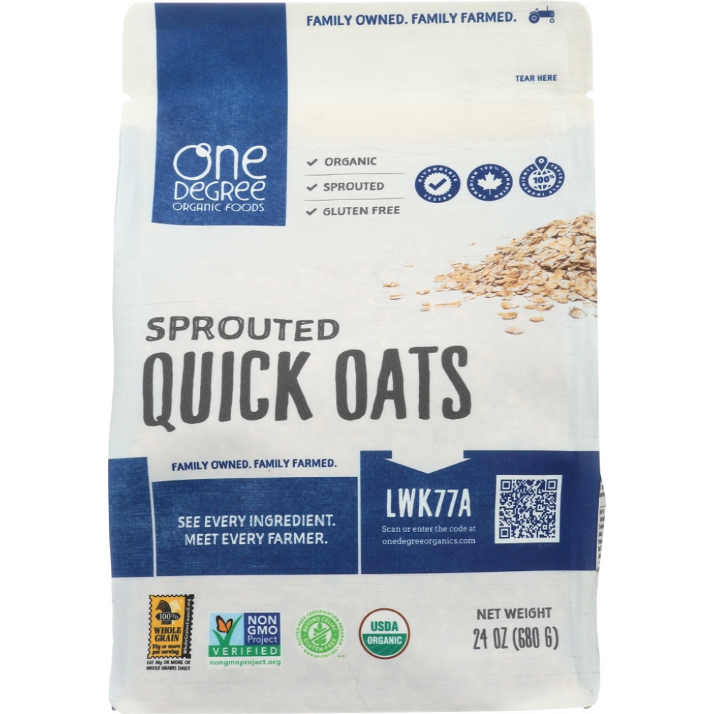 Organic Sprouted Quick Oats, 24 Oz