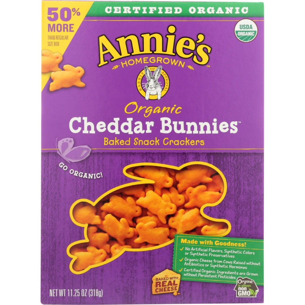 Organic Cheddar Bunnies Snack Crackers, 11.25 oz