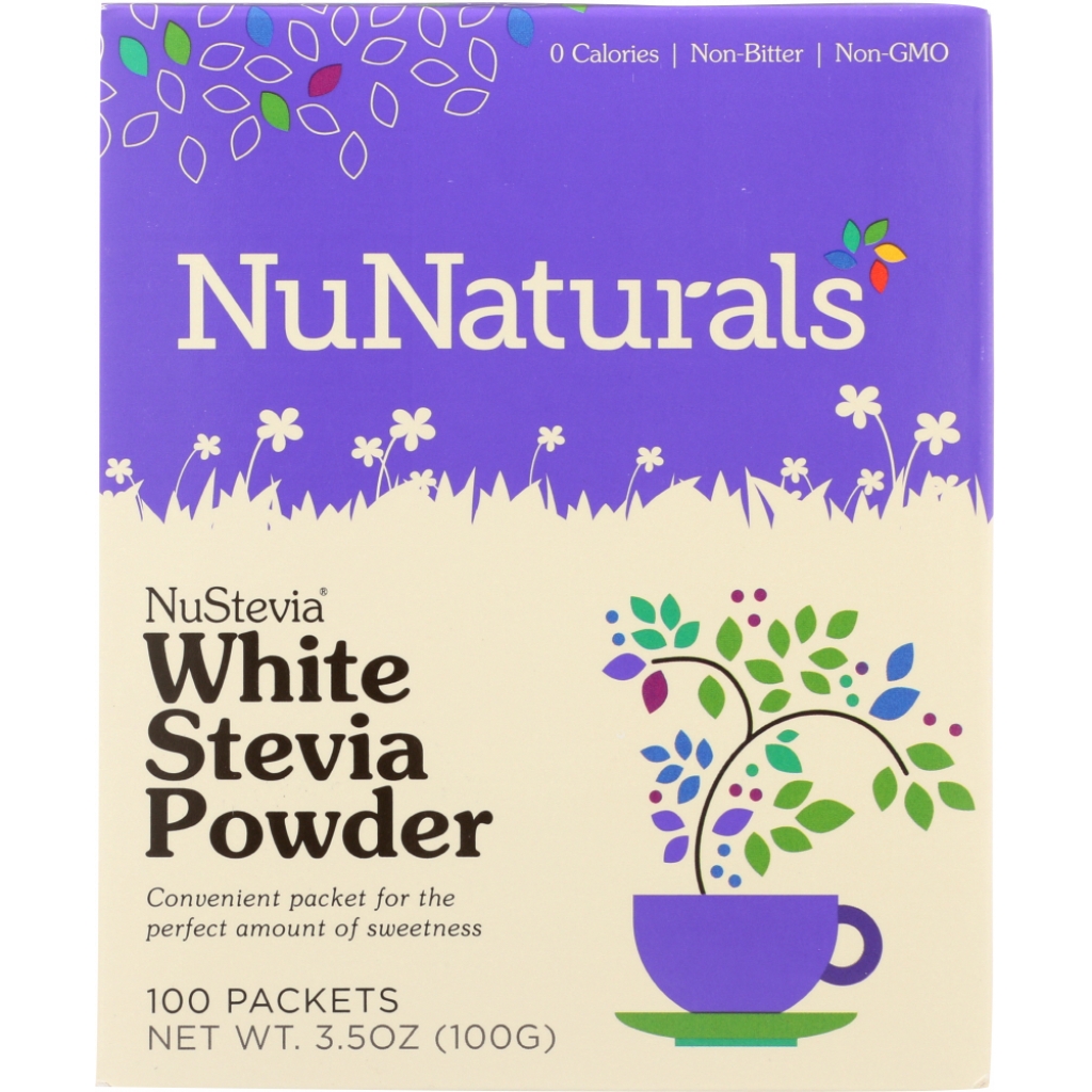 NuNaturals White Stevia Powder Sweetener - 100 Pack