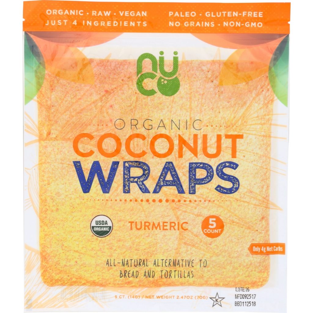 Turmeric Organic Coconut Wraps - 2.47 oz