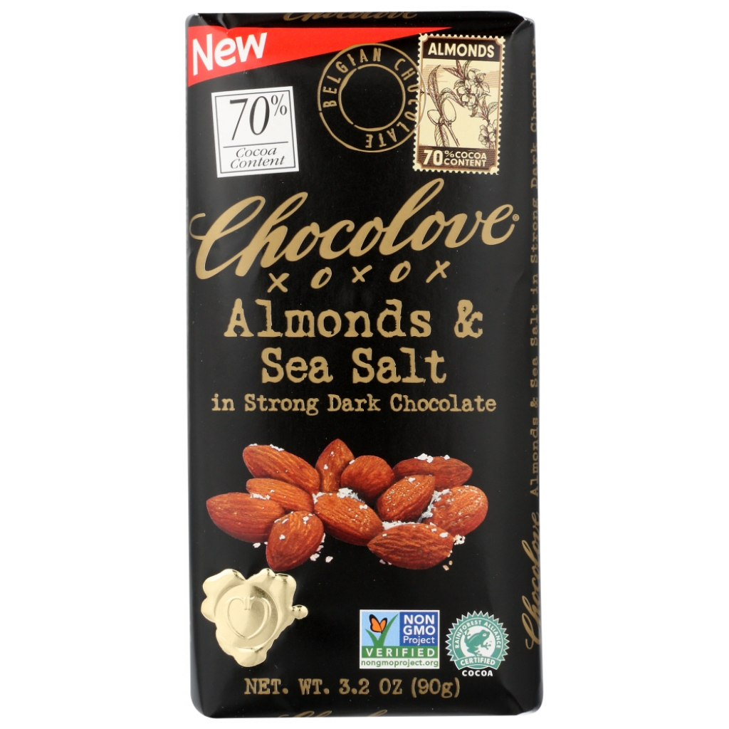 Almonds & Sea Salt in Dark Chocolate Bar - 3.2 oz