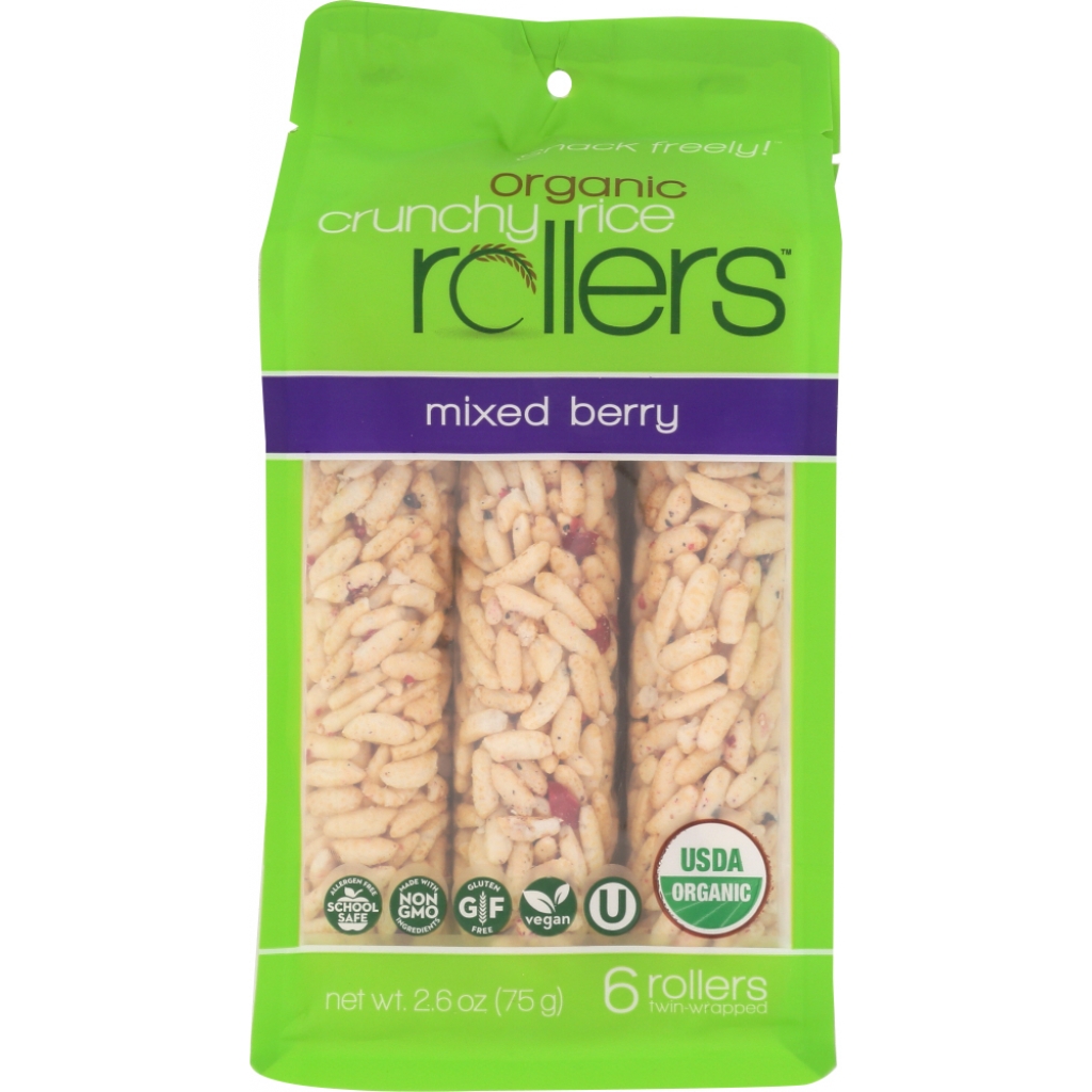 Organic Crunchy Rice Rollers Pouch - Mixed Berry