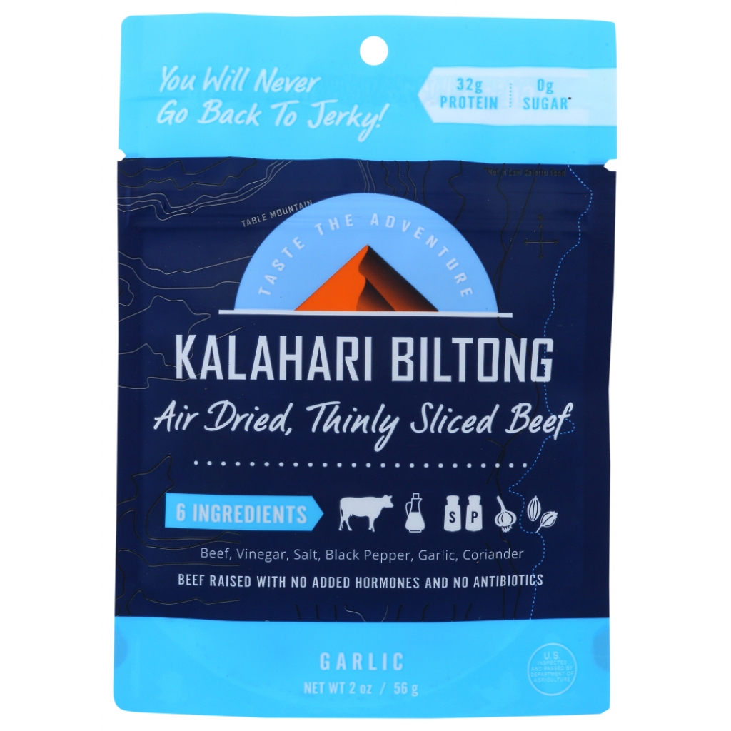 Garlic Biltong: Flavorful Dry-Cured Meat Snack, 2 oz