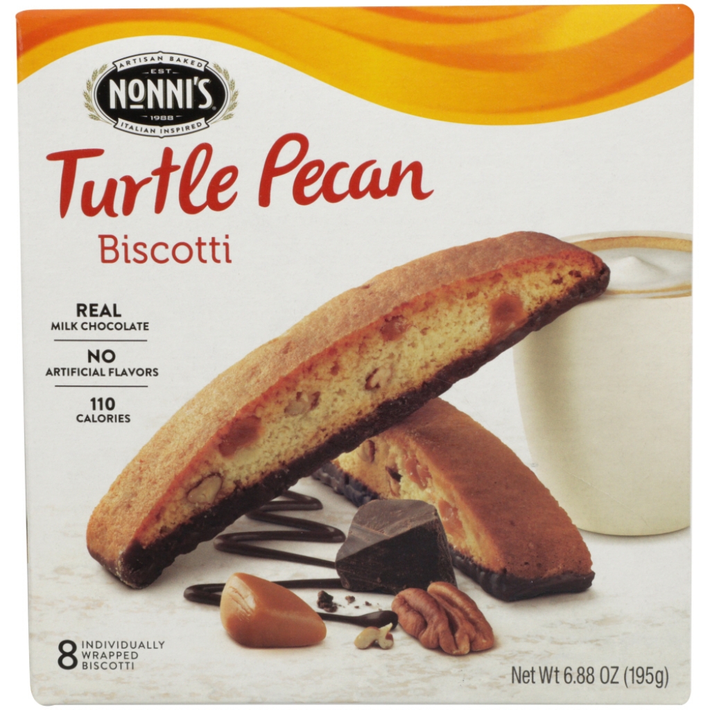 Gourmet Turtle Pecan Biscotti, 8 Pack, 6.88 oz