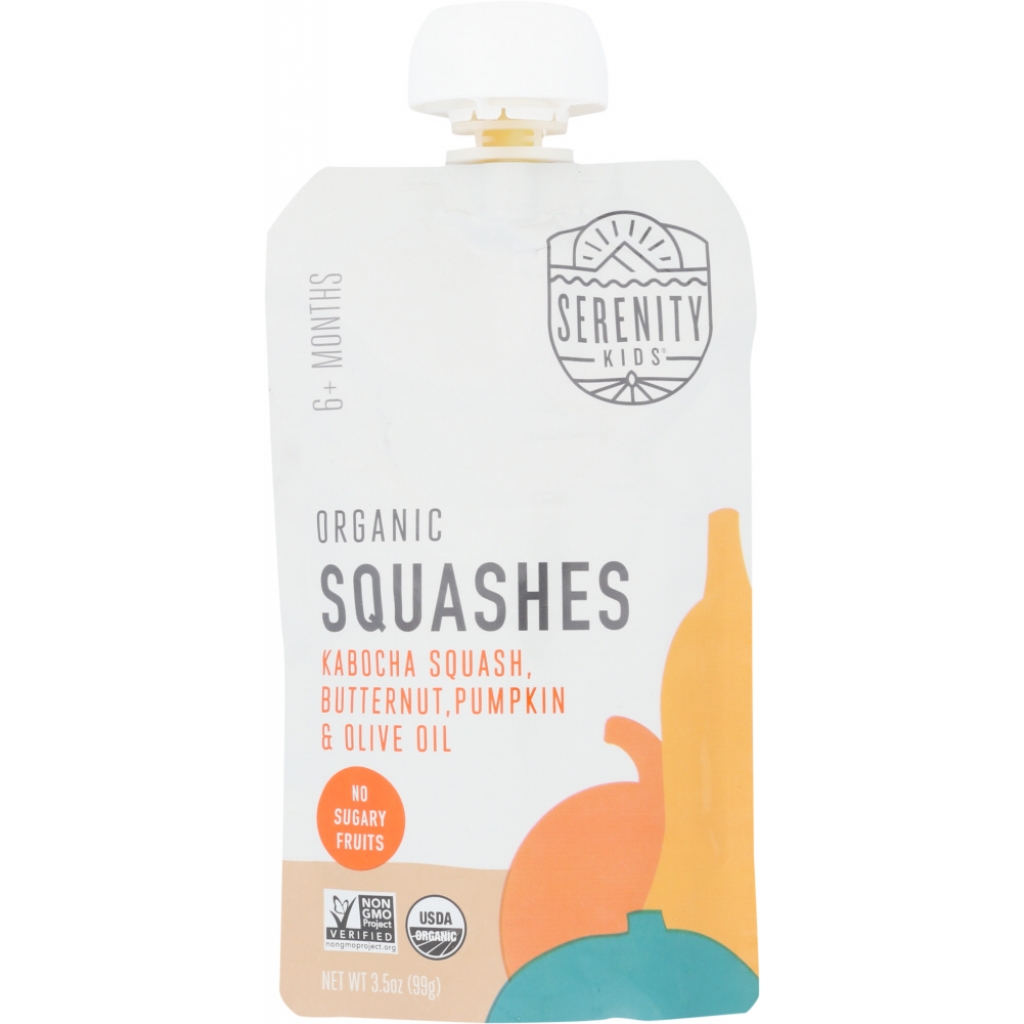 Organic Squash Baby Food with Olive Oil, 3.5 oz