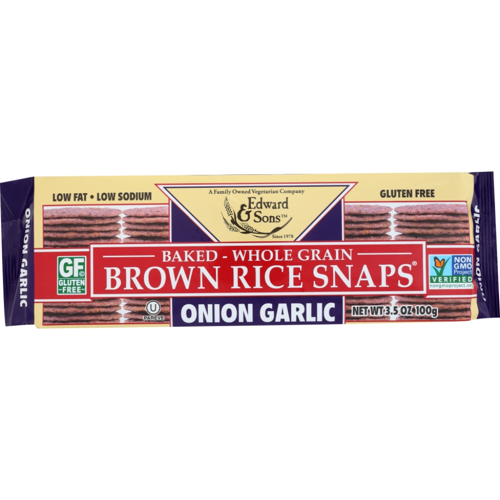 Brown Rice Snaps - Onion Garlic Flavor