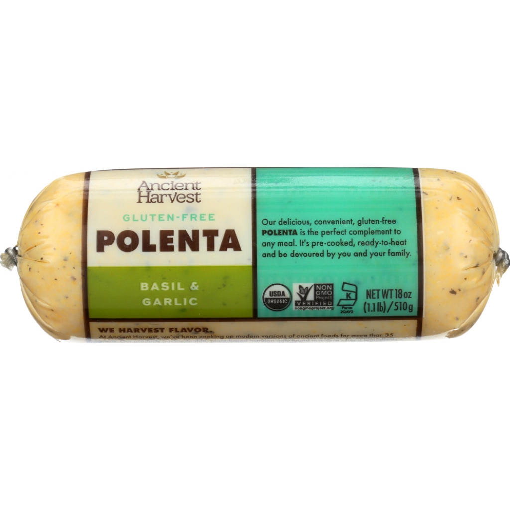 Organic Basil & Garlic Polenta - Ready-to-Eat, 18 oz