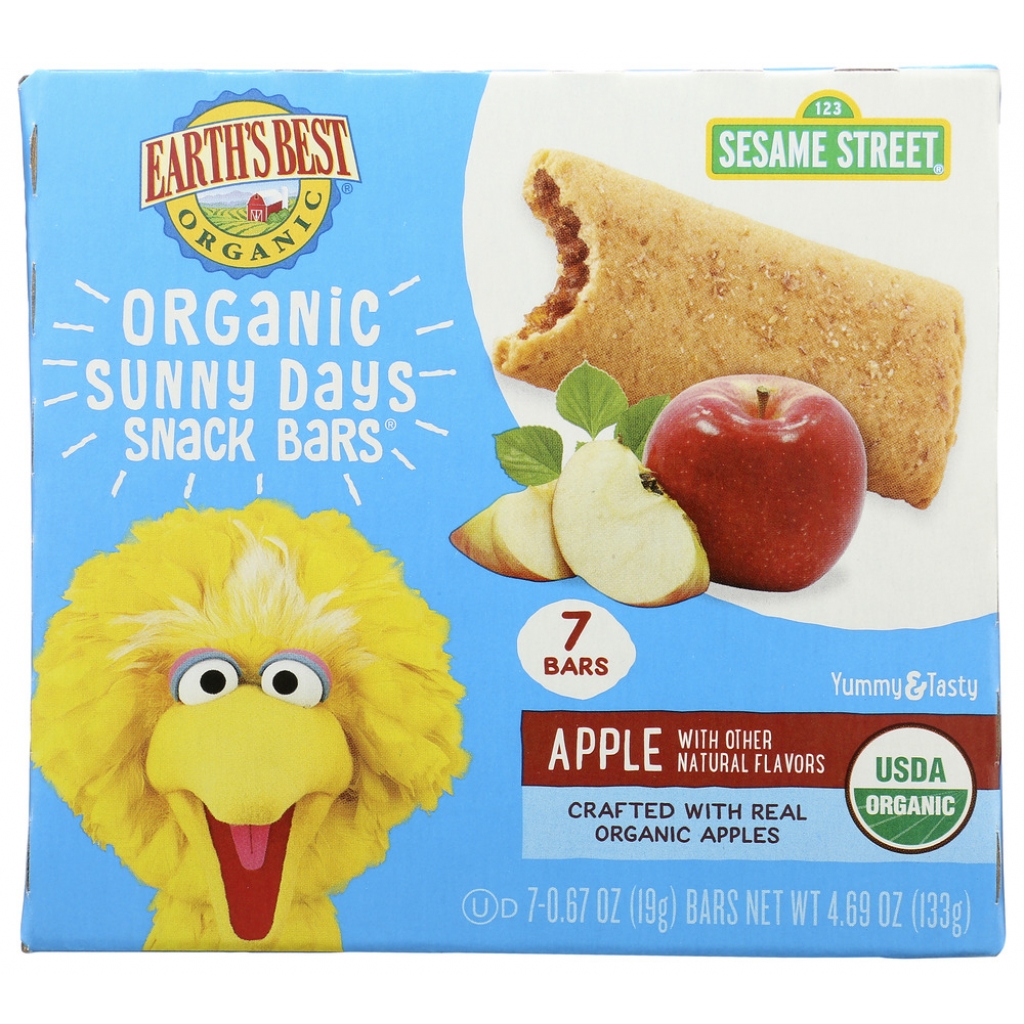 Organic Snack Bars for Toddlers - Apple Flavor, 5.3 oz