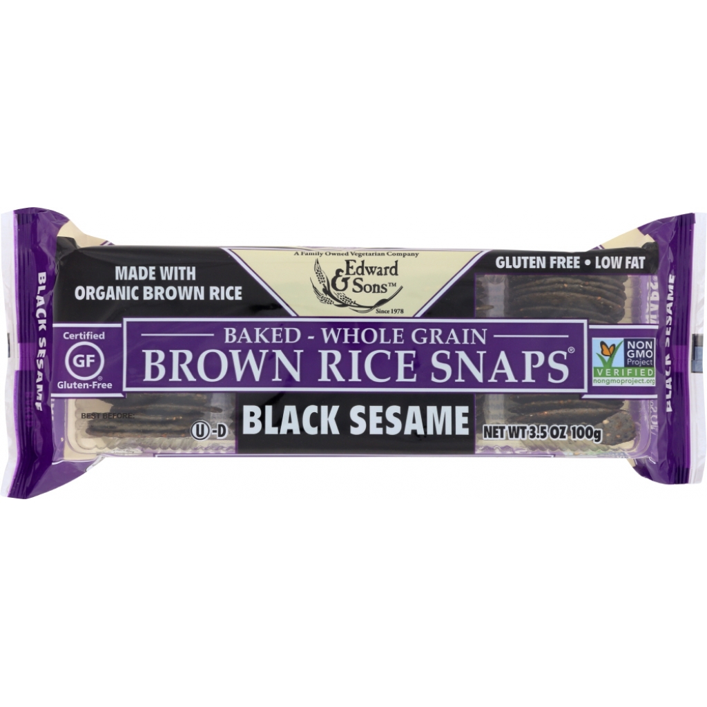 Black Sesame Brown Rice Snaps, 3.5 oz