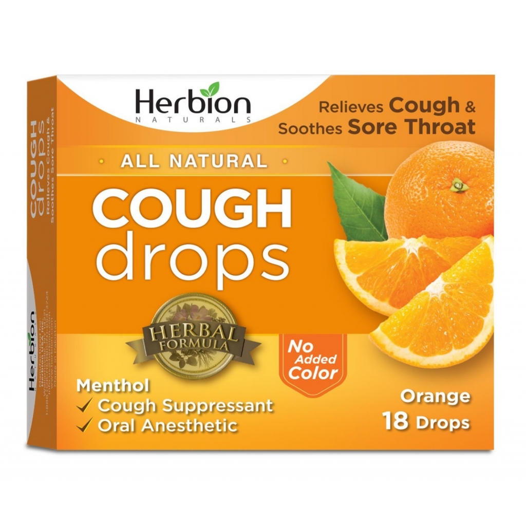 All-Natural Orange Cough Drops - 18 pc