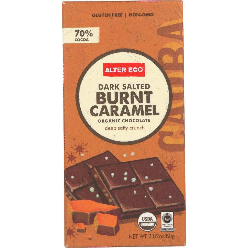 Dark Salted Burnt Caramel Chocolate Bar, 2.82 oz