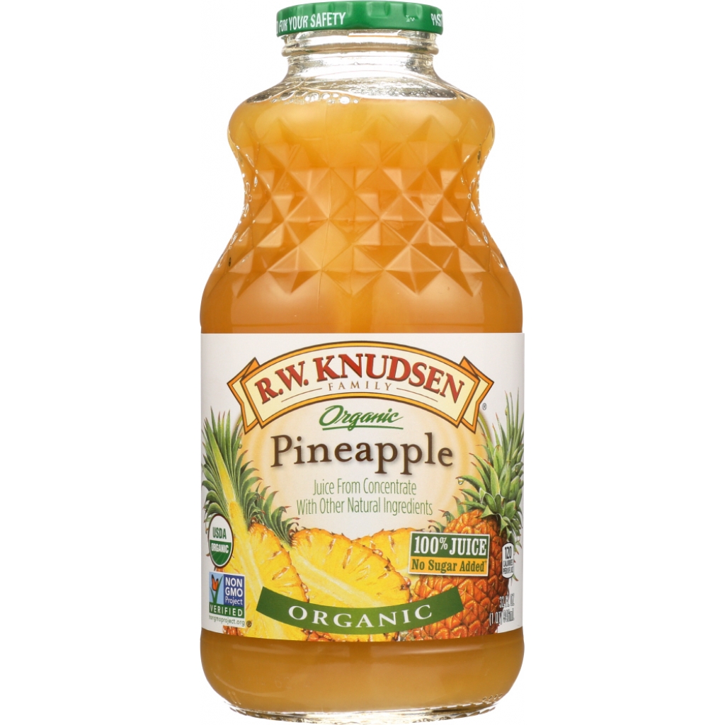 Organic Pineapple Juice - Refreshing Beverage, 32 fo