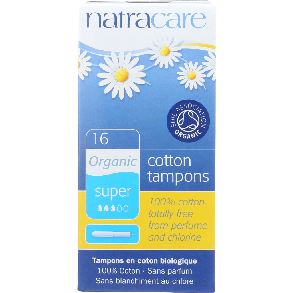 Organic Cotton Tampons Super with Applicator - 16 Tampons