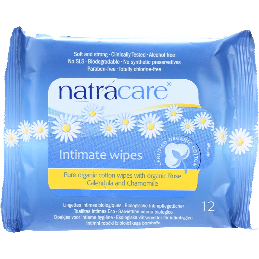 Organic Cotton Intimate Wipes - 12 Wipes