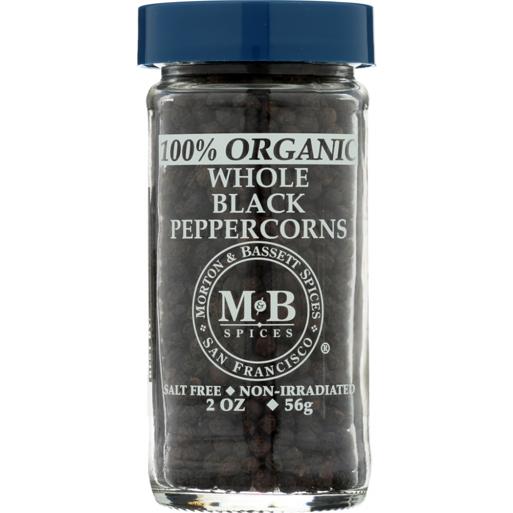 Organic Whole Black Peppercorns, 2 oz