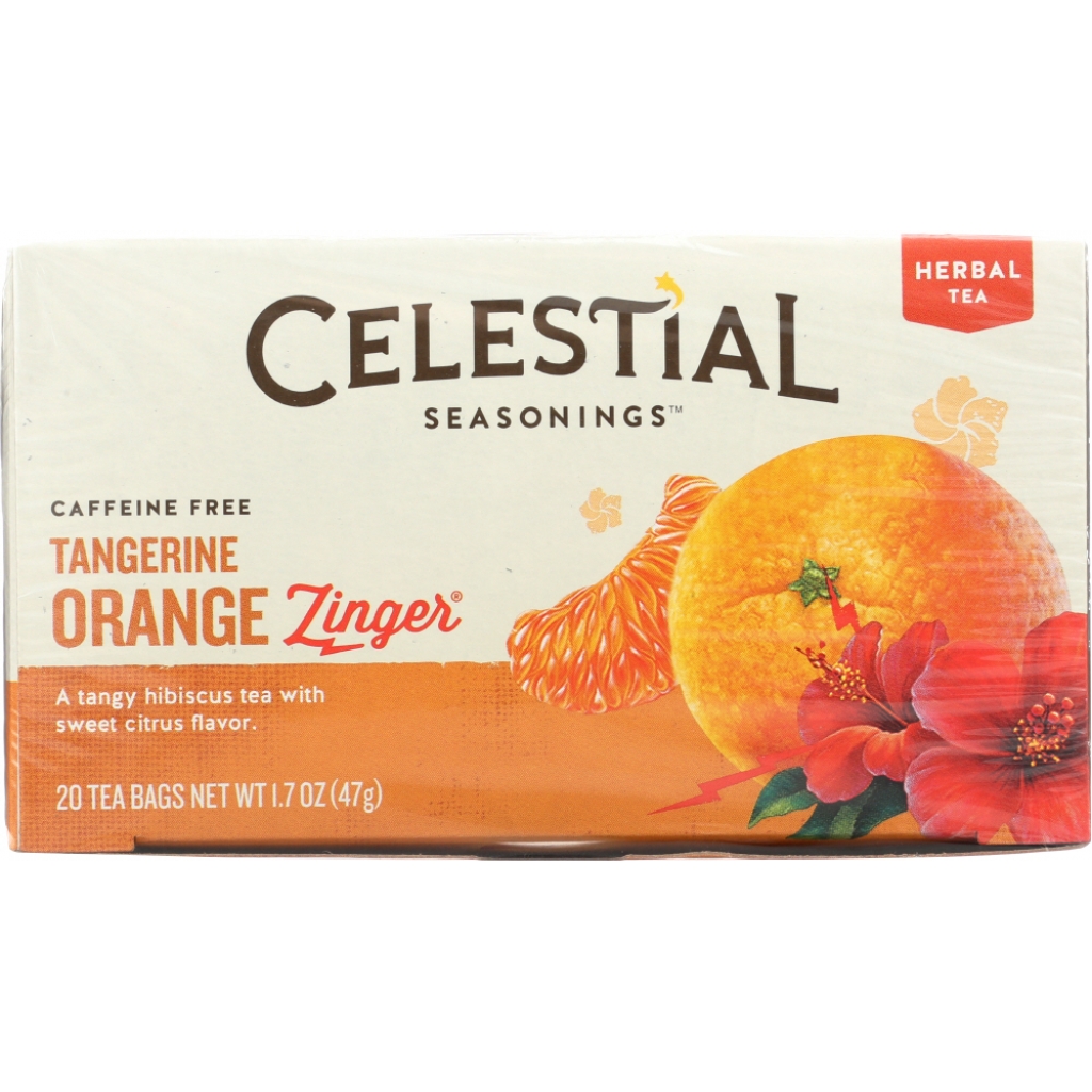 Caffeine-Free Tangerine Orange Zinger Herbal Tea - 20 Tea Bags